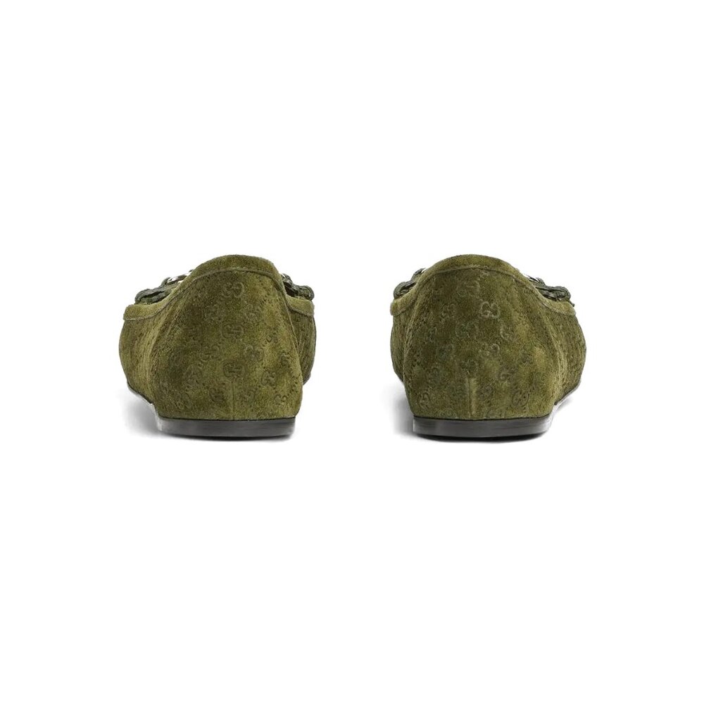 NEW GUCCI Women's GG Suede Kensington Horsebit Loafers EU 39 / US 9 Ballet Flats - Picture 6 of 12